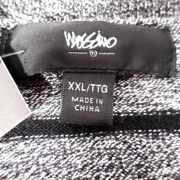 Mossimo Gray Black Striped Juniors XXL Lightweight V-Neck Sweater Pullover - Picture 4 of 8